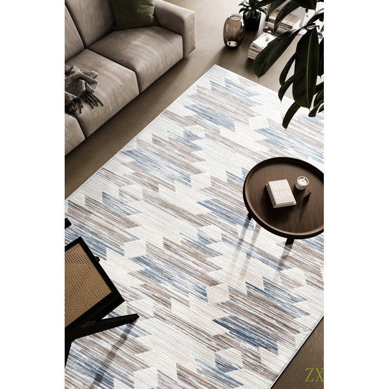 Bungalow Rose Viscose Area Rug For Living Room, Bedroom, Dining